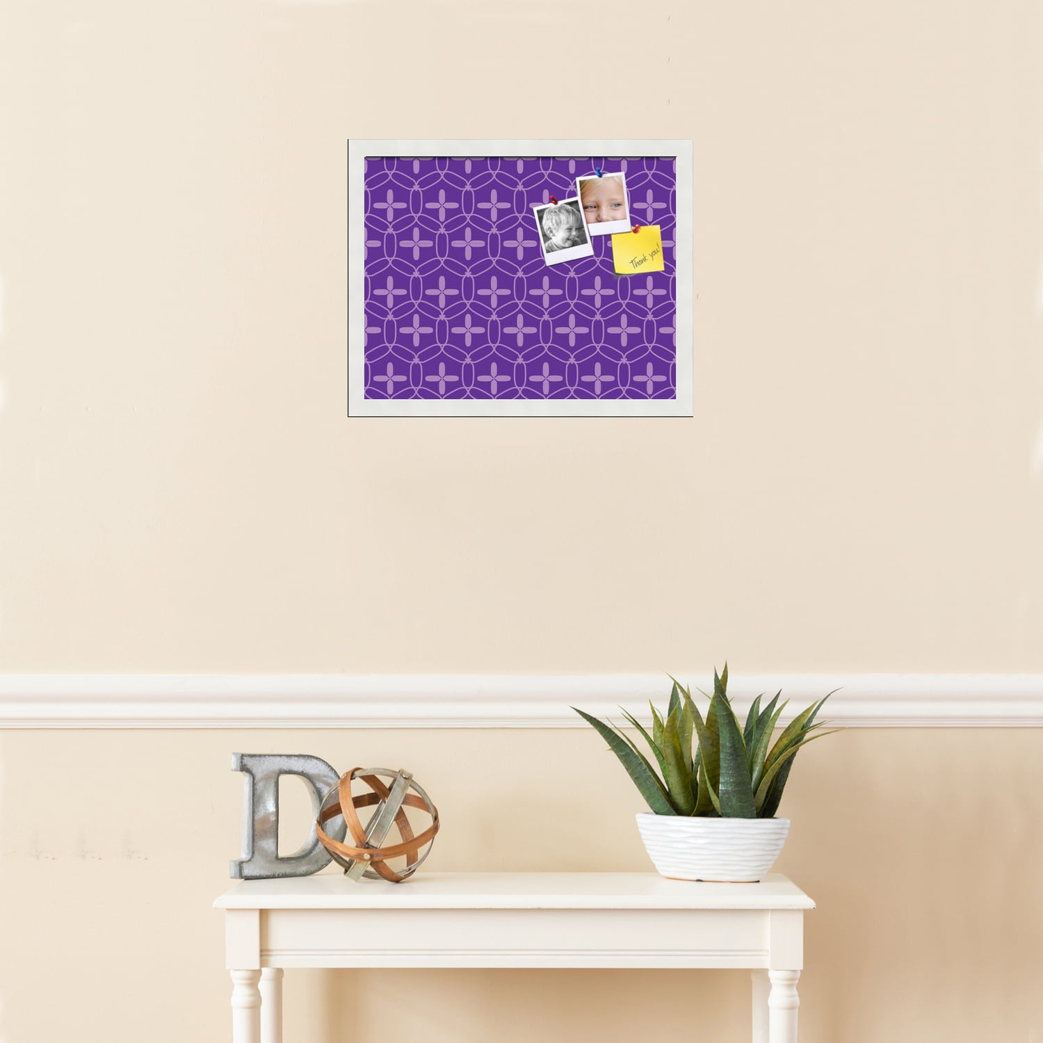 PinPix ArtToFrames 16x12 Custom Cork Bulletin Board    Poster Board Has a Fabric Style Canvas Finish, Framed in Satin White Frame (PinPix-598)