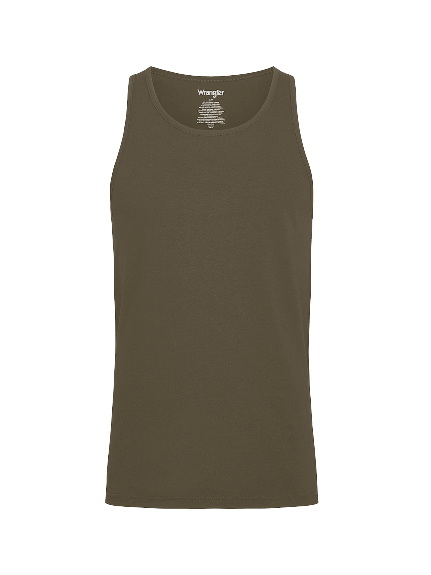 Wrangler Men’s Cotton Stretch Tank Top, Large, Black/Dark Olive/Bright White, 6-Pack