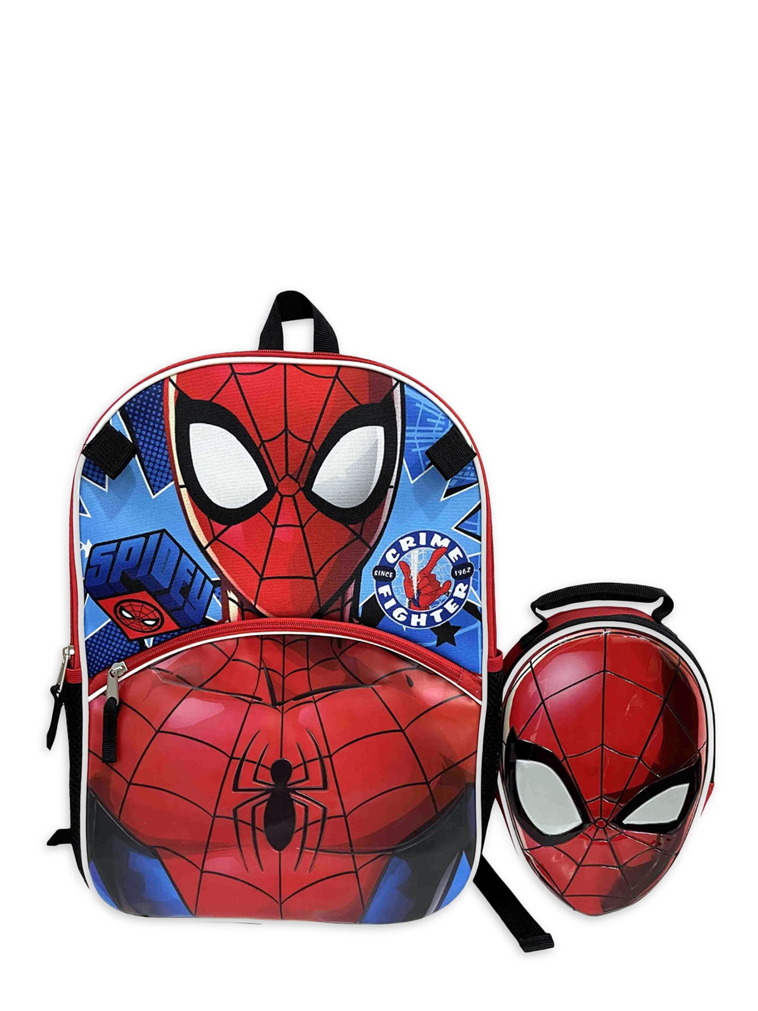 Marvel Spider Man 16" Bookbag Backpack Boys School Bag Lunch Box Super Hero Kids 