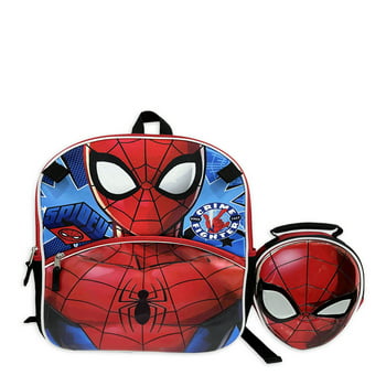 Marvel Spider-Man Boys Large Backpack with Detachable Lunch Bag 2-Piece Set