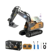 VEVOR Remote Control Excavator Toy, 11 Channel, 1:20 Scale Remote Control Digger Toy, RC Excavator with Lights & Sounds, Full Functional Construction Vehicles for Kids, 2 Batteries, Birthday Present