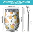 thumbnail image 5 of 12oz Stemless Wine Tumblers Mixed Fruits Leaves White Pattern Vacuum Insulated Stainless Steel Travel Tumbler Cups Mug with Lid and Straw for Champaign,Cocktail,Beer with Cleaning Brush, 5 of 5