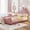 Pink, variant on Harper & Bright Designs Twin Size Rabbit Bed Upholstered, Velvet Cute Daybed with Rabbit Ear Shaped Headboard and Footboard for Boys and Girls Bedroom, Pink