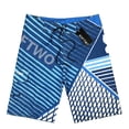 thumbnail image 5 of HOWPAY Men's Swim Trunks Summer Hawaiian Print Quick Dry Board Shorts Elastic Waist Drawstring Lightweight Loose Fit Casual Bathing Suit Dark Blue L, 5 of 5
