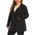 thumbnail image 5 of Agnes Orinda Women's Plus Size Blazers Lapel Button with Pockets Work Jackets Blazer 2X Black, 5 of 7