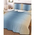 thumbnail image 2 of Quilts Full Size, Light Blue Khaki Ombre Soft Comforter Bedding Set for Bed, Modern Abstract Art Gradient Lightweight Quilted Bedspread with Pillow Cover(2 Pieces) for All Season, 78x90 Inch, 2 of 6