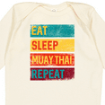 thumbnail image 4 of Inktastic Eat Sleep Muay Thai Repeat Boys or Girls Long Sleeve Baby Bodysuit, 4 of 5