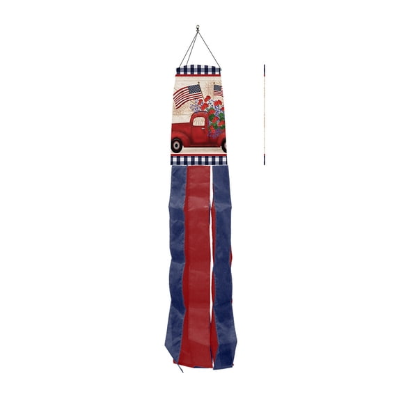 Briarwood Lane Everyday Stars and Stripes Truck Windsock Wind Twister 40x6 Wind Spinner