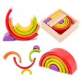 thumbnail image 2 of de apilamiento de juguete de aprendizaje de geometría bloques de construcción juguetes educativos para bebés Arco Hugo bloques de apilamiento de arco iris, 2 of 7