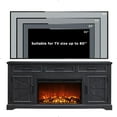 thumbnail image 7 of T4TREAM 70" Electric Fireplace TV Stand for 80" TV, Farmhouse Entertainment Center with Storage for Living Room in Black, 7 of 7