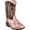 Antique Pink/Brown Crackle, variant on Old West Toddler's All Over Leatherette Material Broad Square Toe Boots