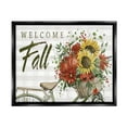 thumbnail image 2 of Stupell Industries Welcome Fall Autumnal Flower Assortment Bicycle Basket Graphic Art Luster Gray Floating Framed Canvas Print Wall Art, Design by Cindy Jacobs, 2 of 5