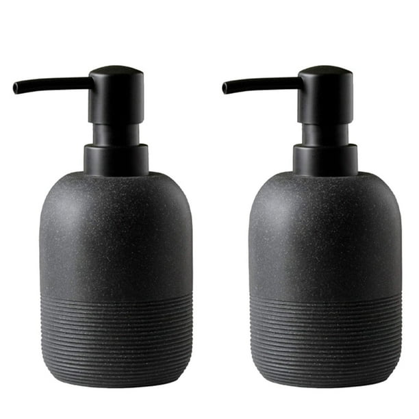 2X Dispensador de LíQuido para Lavado de Manos, Dispensador de JabóN para Encimera de BañO, Dispensador de JabóN para Lavavajillas para Cocina (Negro)