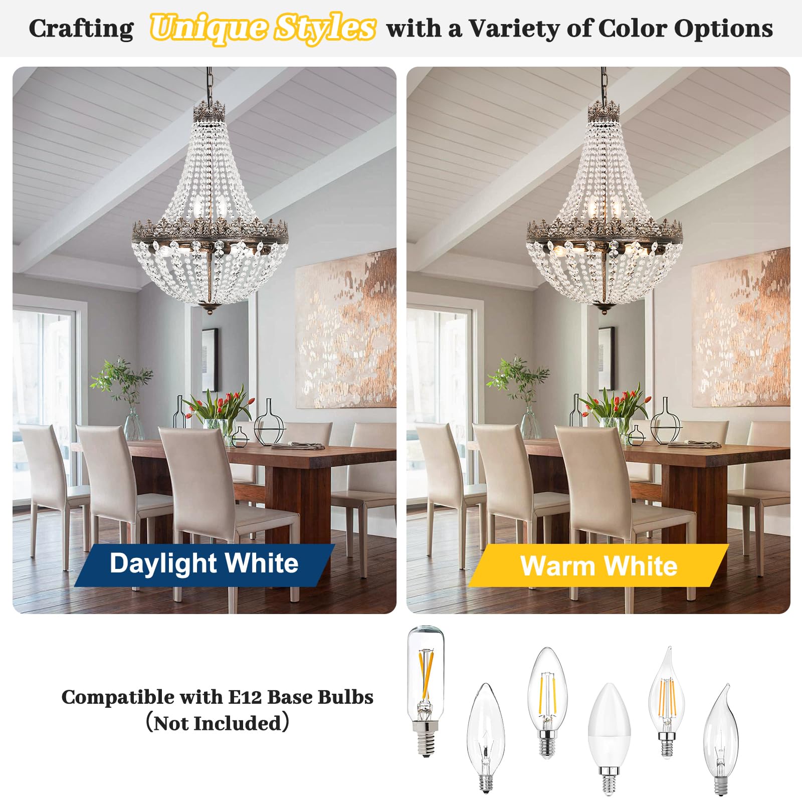 Nordic Hygge Crystal Antique French 6-Light Bedroom Chandelier