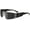 Black, variant on Futuristic Wrap Around Sunglasses Silver Trendy Rimless Glasses Cyberpunk Eyewear for Women Men Rave Party