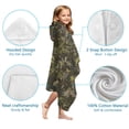 thumbnail image 7 of Olive Green Camo Mottled Pattern Hooded Bath Towel，60"x35" for Ages 3 To 12 Kids, Quick Dry Lightweight Soft Microfiber Hood Beach Towel Cover Up for Kids, 7 of 7