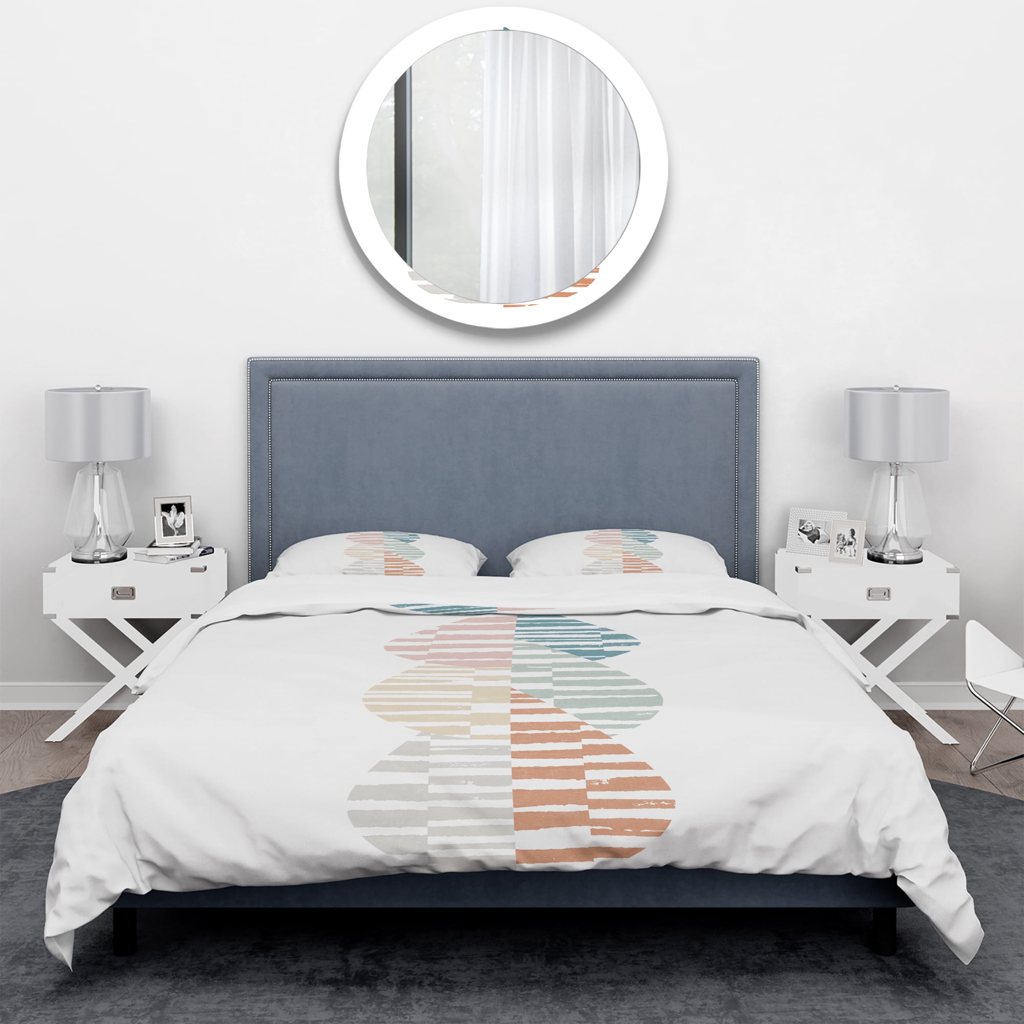Designart 'Abstract Orange Drops Meditate IV' Geometric Duvet Cover Set