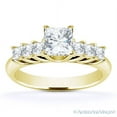 thumbnail image 2 of Square Cut Charles & Colvard Moissanite 7-Stone Engagement Ring in 14k Yellow Gold, 2 of 5