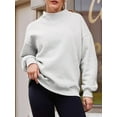 thumbnail image 4 of Womens Oversized Sweatshirts Highneck Pullover Long Sleeve Hoodies Tops Fall Fashion Outfits Clothes Light Gray S, 4 of 6
