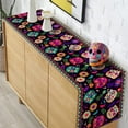 thumbnail image 3 of Day of The Dead Table Runner Dia De Los Muertos Sugar Skull Table Decor Mexico Holiday Party Kitchen Dining Room Home Decoration (13.8" x 90"), 3 of 5