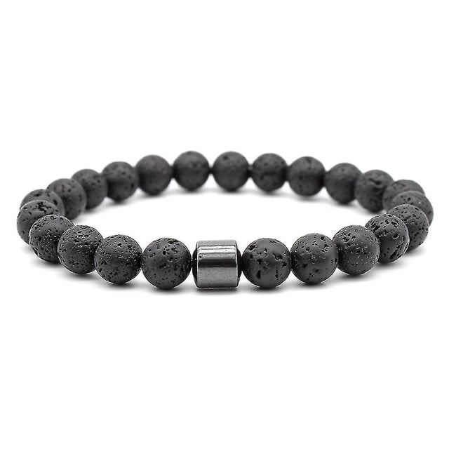RV Pulsera para dejar de fumar para hombres Cuentas magnéticas de hematita Curación energética (A) brillar Electrónica