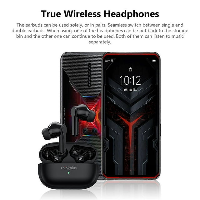 Lenovo LP1S True Wireless Headphones BT 5.0 Mini Earbuds Sport Headset Touch Control In-ear Earphones with Mic 250mAh Charging Case