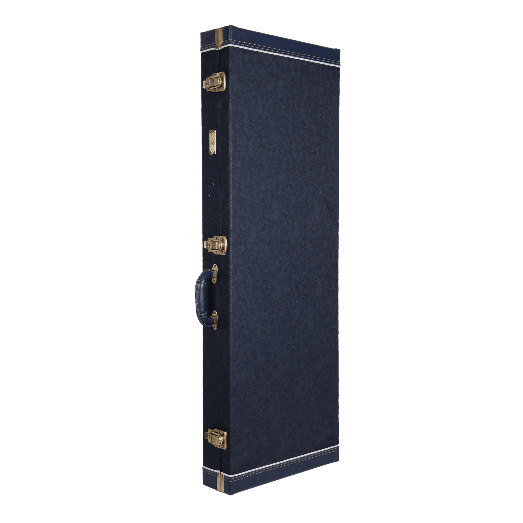 Crossrock Relief Series-Wooden For Jazzmaster/Jaguar Style Electric Guitars, With Highly Textured Surface, Mink Imitation Fleece, Stainless Steel Latches, Ocean Blue
