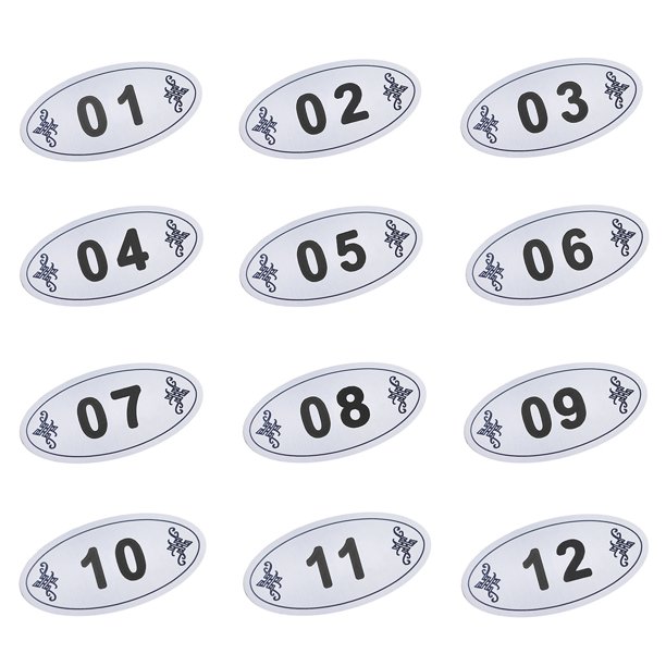 Aspire 25 PCS Door Numbers / Locker Numbers, Oval Adhesive Tag Silver 1
