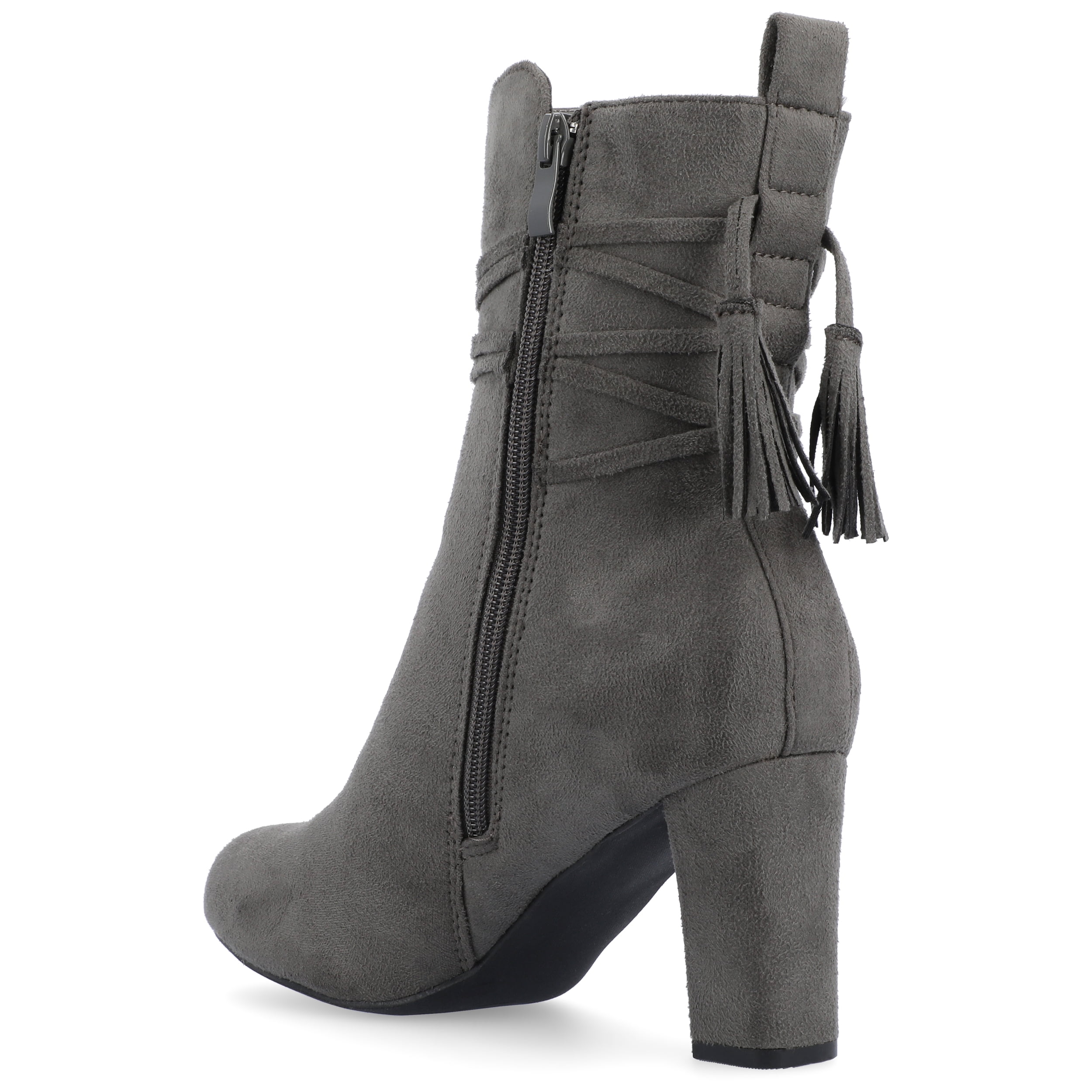 Journee Womens Zuri Inside Zip Block Heel Booties