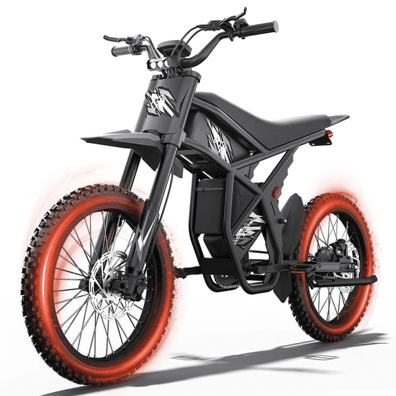 Ridingtime GT73 30 MPH Electric Dirt Bike, 2400W Motor, 48V/36Ah, 68-155 Mile Range, Hydraulic Suspension, 25" Off-Road Dirt Tires, UL2849