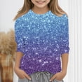thumbnail image 2 of Avtoify Girls Long Sleeve Shirts Casual, Toddler Girls Fall Clothes, Children's Fashion Printed 3/4 Sleeve Round Neck Pullover Basic Shirt Long Sleeve Round Neck top/Shirt, 2 of 5