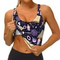 thumbnail image 4 of Vsdgher Lavender Flowers Print Women Sleeveless Athletic Tank Top Built-in Bra Camisole Sports Vest for Yoga Running Fitness Exercise with Removable Pads, 4 of 8