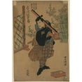 thumbnail image 2 of Toyokuni Utagawa 14x18 Gold Ornate Wood Frame and Double Matted Museum Art Print Titled - Ichikawa Danjuro ​​No Kaya No Sanpei Yomyo Soga No Danzaburo (1825), 2 of 4