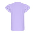 thumbnail image 6 of ZACPNCV Girls Ruffle Sleeve Shirts Summer Crewneck Eyelet Tee Tops Casual Cute Blouse Purple 4-5 Years, 6 of 9