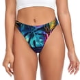 thumbnail image 1 of Fotbe Colorful Tropical Leaves Tanga Sin Costuras para Mujer con Estampado – Panties Invisibles, Transpirables y Cómodos para Uso Diario-Small, 1 of 6