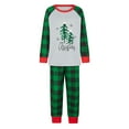 thumbnail image 4 of Inevnen Christmas Pajamas for Family Long Sleeve Tree Print Tops + Plaid Trousers Set, 4 of 6