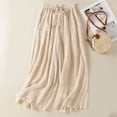 thumbnail image 2 of CAIXIA Womens Plus Size Wide Leg Pants Elastic High Waist Casual Palazzo Pants Lounge Trouser with Pockets, 2 of 4
