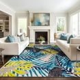 thumbnail image 6 of World Rug Gallery Contemporary Tropical Floral Leaves Non Slip Area Rug - BLUE 7'10"x10', 6 of 8