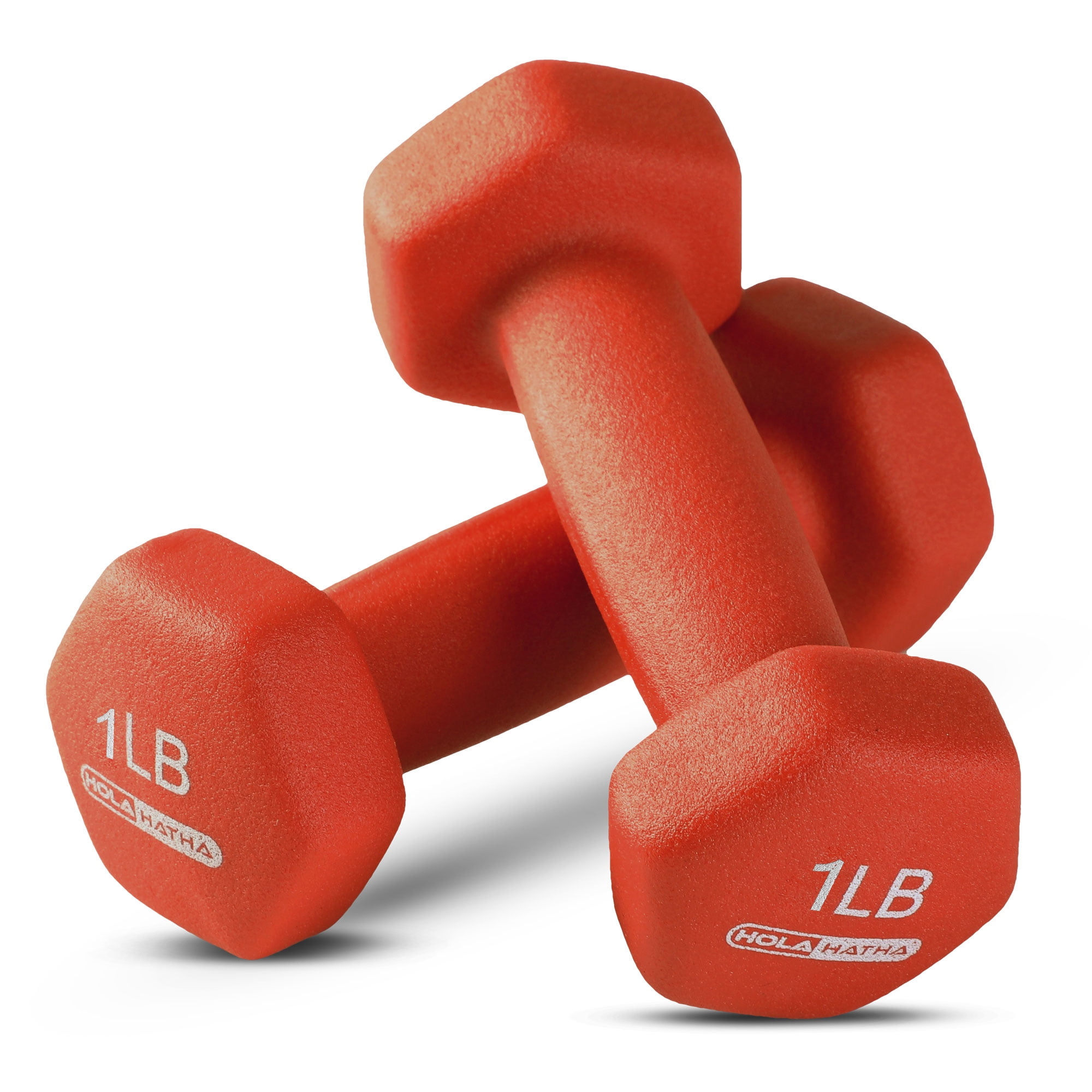 HolaHatha 1, 2 and 3 Pound Neoprene Dumbbell Weight Set with Rack