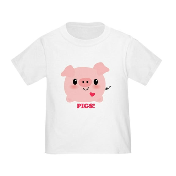 CafePress - Kawaii I Love Pigs Toddler T Shirt - Cute Toddler T-Shirt, 100% Cotton