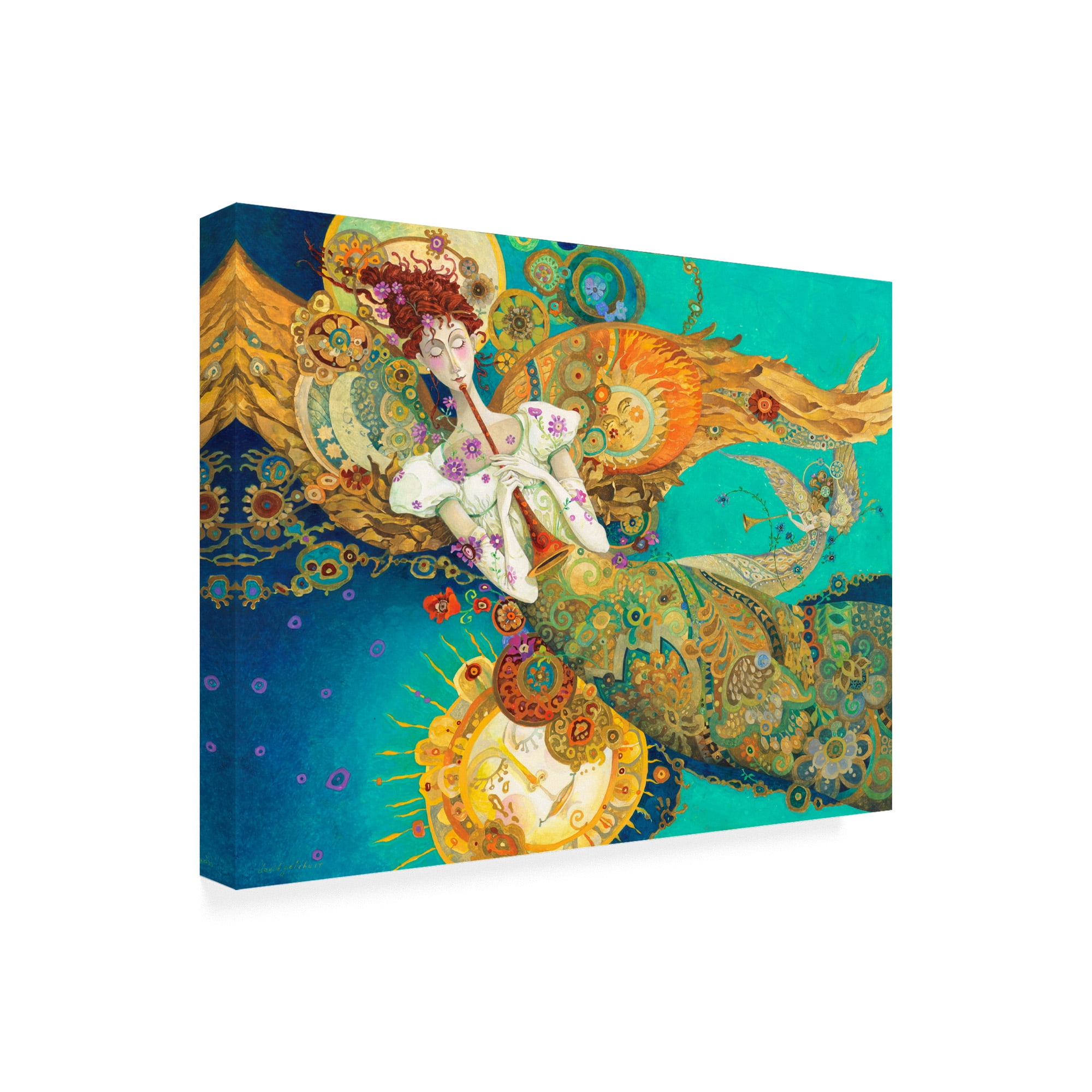 Trademark Fine Art 'Rejoice Angel And Trumpet' Canvas Art by David Galchutt