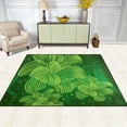 thumbnail image 3 of Coolnut 80 x 58 inches Lightweight Soft Area Rug Mat Indoor Floor Rugs Home Decoration for Kids Room Living Room Green Flower Lines Pattern, 3 of 6