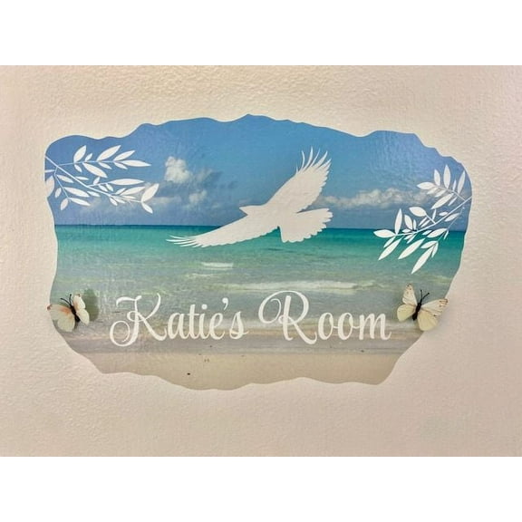 3D Bedroom Wall Decal Sticker For Girls Custom Designs With 3D Butterfly White Bird Silhouette With Cute 3D Butterflies - Easily Applied And Removable - Size: 26 In X 20 In