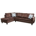 thumbnail image 2 of Hommoo Flannel Sectional Couch Sofa Set, Modern L Shaped Couch Living Room Furniture Sets, Chocolate(No Ottoman), 2 of 8