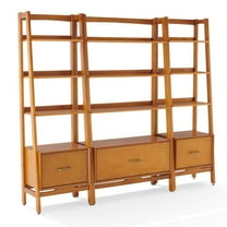 3-Piece Wood Etagere Bookcase Set - Modern Storage Shelves & Drawers
