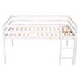 thumbnail image 6 of Hassch Full Size Low Loft Bed with Guardrail & Ladder, Spacious Under-Bed Storage Space, Pine Wood Bed Frame for Apartment Dorminature, White, 6 of 6