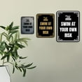 thumbnail image 4 of Signs ByLITA Portrait Round Swim At your own risk Door or Wall Sign Durable ABS Plastic | Laser Engraved | Easy Installation | Elegant Design | Pool Safety Sign (Ivory/Dark Brown) - Medium, 4 of 8