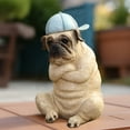 thumbnail image 4 of LuxenHome Baseball Fan Puppy Dog with Skateboard Sculpture Resin Statue, 4 of 8