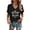 Black, variant on Daznico Casual Printed V-Neck Tee Top for Women Soft Breathable Fabric Versatile Modern Design Comfortable Fit Daily Wear Easy Care Blouse