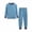 Light Blue, variant on TIREOW Girls and Boys Thermal Underwear 2 Piece Set Contrast Crewneck Long Sleeve Top and Long Pants Loungewear Sleepwear Set